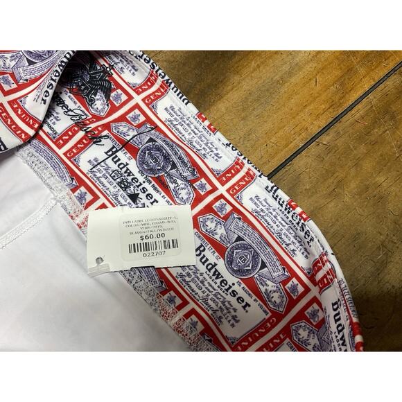 Budweiser Women's Leggings All Over Printed Logo Spellout Size Large NWT - Picture 7 of 8